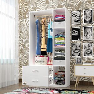 Giysi Dolabı Hülagü 175*90*40 Byz Gardırop 2 Çekmeceli Beyaz