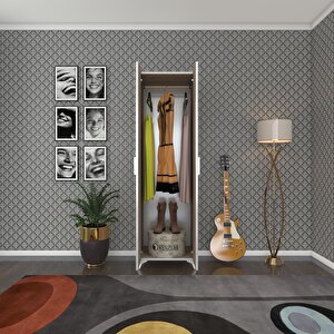 Gardırop 2 Kapaklı Kapılı Krizantem 168*50*42 Crd Ayaklı Gardolap Dolap Cordoba