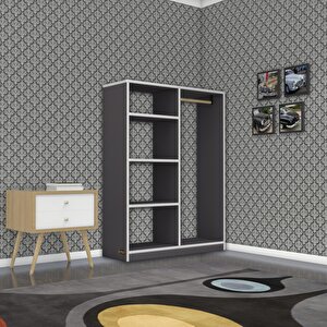 Giysi Dolabı Taci 120*090*30 Gri Gardırop Gri