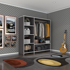 Giysi Dolabı Mükremin 150*150*40 Gri Gardırop Gri
