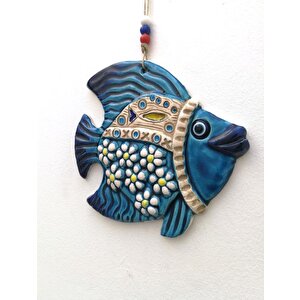 Seramik Balık Dekoratif El İşi Duvar Süsü Nazarlık