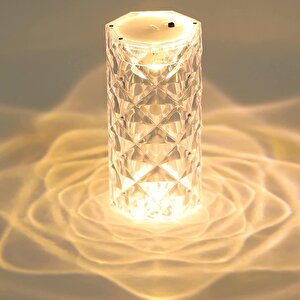 Dekoratif Gül Yansımalı 4.5cm X 7.5cm Kristal Masa Lambası Gece Lambası Abajur Ev Dekor