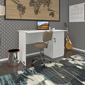 Ofis Masası Miyamoto Byz Sağ 75*140*80 Kilitli Kapaklı Dolap Bilgisayar Çalışma Masası