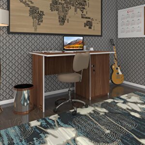 Ofis Masası Miyamoto Cvz Sağ 75*120*60 Kilitli Kapaklı Dolap Bilgisayar Çalışma Masası