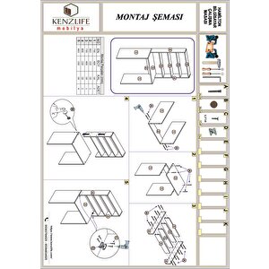 Kenzlife Bilgisayar Çalışma Masası Hamilton70 Crd Ofis Sekreter Laptop
