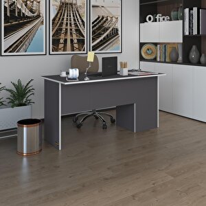Ofis Masası Miyamoto Gri Sol 75*110*80 Raflı Dolap Bilgisayar Çalışma Masası