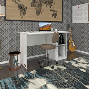 Ofis Masası Kamikaze Byz Sağ 75*150*80 Raflı Dolap Şeritli Bilgisayar Çalışma Masası