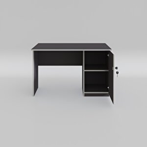 Ofis Masası Yoko Ono Gri Sağ 75*130*80 Kilitli Kapaklı Dolap Eşkenar Bilgisayar Çalışma Masası
