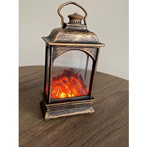 Dekoratif Minyatür Şömine Pilli Fener Yılbaşı Süslemesi