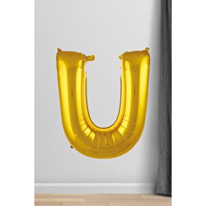 U Harfi Folyo Balon Gold 100 Cm 40 Inç 1 Metre Altın