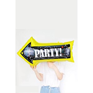 Party Yazılı Ok Şeklinde Parti Balonu Doğum Günü Parti Balonu