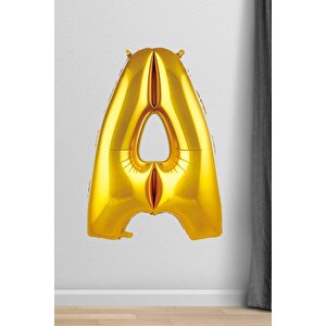 A Harfi Folyo Balon Gold 100 Cm 40 Inç 1 Metre Altın