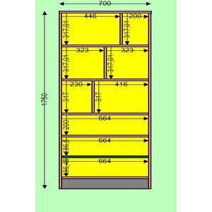 Rüya -ahşap -beyaz Kapaklı Raf Detaylı -bölmeli Kitaplık