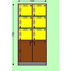 Dekoratif -kullanışlı -bölmeli Kapaklı Ahşap Renk Kitaplık