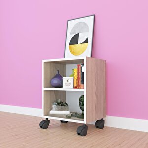 Kitaplık Beril 048*060*020 Crd Tekerlekli Mutfak Dolabı Banyo Ofis Ayakkabılık Kiler