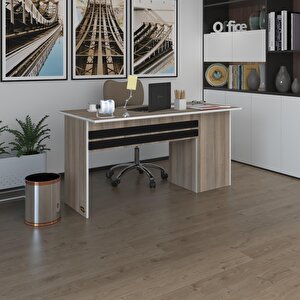 Ofis Masası Kamikaze Crd Sol 75*150*60 Raflı Dolap Şeritli Bilgisayar Çalışma Masası