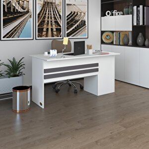 Ofis Masası Kamikaze Byz Sol 75*120*80 Raflı Dolap Şeritli Bilgisayar Çalışma Masası