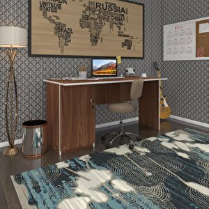 Ofis Masası Kamikaze Cvz Sol 75*120*80 Kilitli Kapaklı Dolap Şeritli Bilgisayar Çalışma Masası