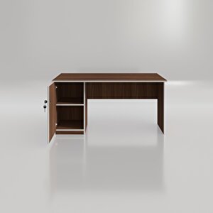 Ofis Masası Yoko Ono Cvz Sol 75*150*60 Kilitli Kapaklı Dolap Eşkenar Bilgisayar Çalışma Masası