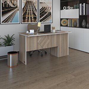 Ofis Masası Yoko Ono Crd Sol 75*110*60 Raflı Dolap Eşkenar Bilgisayar Çalışma Masası