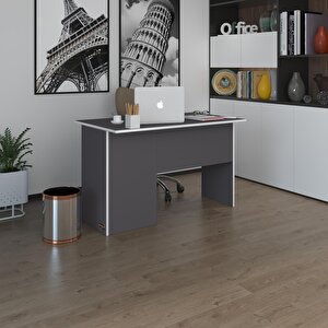 Ofis Masası Miyamoto Gri Sağ 75*160*60 Raflı Dolap Bilgisayar Çalışma Masası