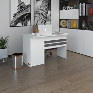 Ofis Masası Kamikaze Byz Sağ 75*150*60 Raflı Dolap Şeritli Bilgisayar Çalışma Masası