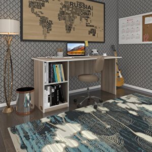 Ofis Masası Yoko Ono Crd Sol 75*150*60 Raflı Dolap Eşkenar Bilgisayar Çalışma Masası