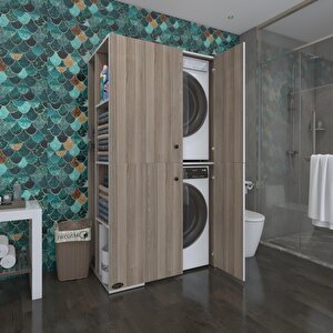Çamaşır-kurutma Makinesi Dolabı Kapaklı Foka Sol Crd 180*090*60 Banyo Arkalıksız