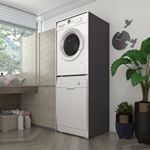 Çamaşır-bulaşık Makinesi Dolabı Borya Gri 180x70x60 Banyo Kapaksız Arkalıksız