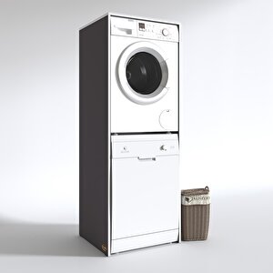 Çamaşır-bulaşık Makinesi Dolabı Borya Gri 180x70x60 Banyo Kapaksız Arkalıksız