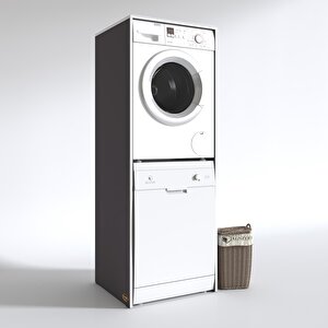 Çamaşır-bulaşık Makinesi Dolabı Borya Gri 180*70*60 Banyo Kapaksız Arkalıksız