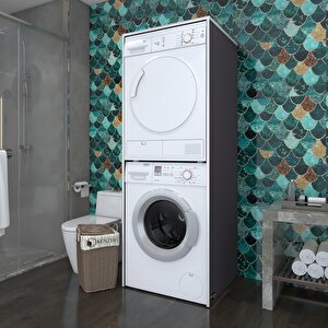 Çamaşır-kurutma Makinesi Dolabı Zakhar Gri 180x70x60 Banyo Kapaksız Arkalıksız