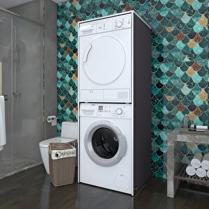 Çamaşır-kurutma Makinesi Dolabı Zakhar Gri 180*70*60 Banyo Kapaksız Arkalıksız