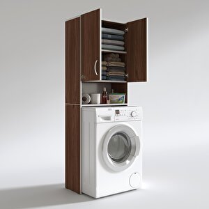 Çamaşır Makinesi Dolabı Sinem Cvz 180*066*30 Banyo Kiler Kapaklı Arkalıklı