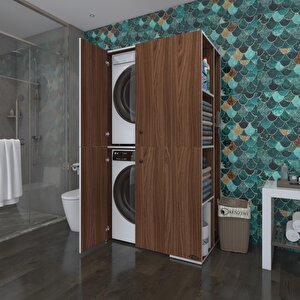 Çamaşır-kurutma Makinesi Dolabı Kapaklı Foka Cvz 180*090*60 Banyo Arkalıksız
