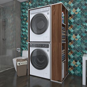 Çamaşır-kurutma Makinesi Dolabı Demyan Ceviz 180x90x60 Banyo Kapaksız Arkalıksız