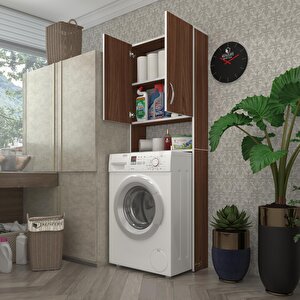 Çamaşır Makinesi Dolabı Veronika Cvz 180*066*20 Banyo Çift Kapaklı Arkalıksız