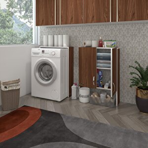 Çamaşır Makinesi Dolabı Veronika Cvz 180*066*20 Banyo Çift Kapaklı Arkalıksız