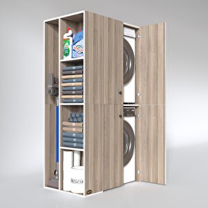 Çamaşır-kurutma Makinesi Dolabı Kapaklı Foka Crd 180*090*60 Banyo Arkalıksız