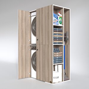 Kenzlife Çamaşır-kurutma Makinesi Dolabı Kapaklı Foka Crd 180*090*60 Banyo Arkalıksız
