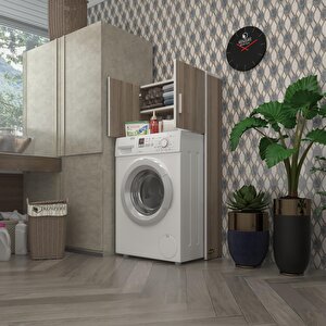 Çamaşır Makinesi Dolabı Svetlana Cordoba 130x20 Banyo Ofis Kapaklı Arkalıklı