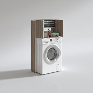 Çamaşır Makinesi Dolabı Svetlana Cordoba 130x20 Banyo Ofis Kapaklı Arkalıklı