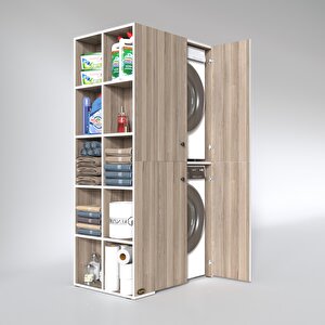 Kenzlife Çamaşır-kurutma Makinesi Dolabı Kapaklı Fedyenka Crd 180*090*60 Banyo Arkalıksız