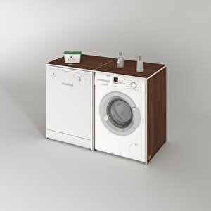 Çamaşır&kurutma&bulaşık Makinesi Dolabı Naumkare Ceviz 90x40x60 Kapaksız Arkalıksız