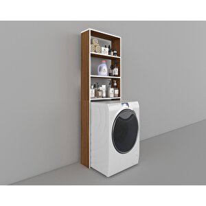 Çamaşır Makinesi Dolabı Lida Ceviz 180x066x20 Banyo Ofis Kapaksız Arkalıksız