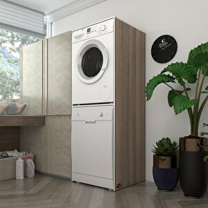 Çamaşır-bulaşık Makinesi Dolabı Katinka Crd 180*70*60 Banyo Çift Katlı Kapaksız Arkalıksız