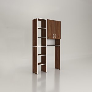 Çamaşır Makinesi Dolabı Sinemmaks Cvz 180*096*30 Banyo Kapaklı Arkalıklı Raflı