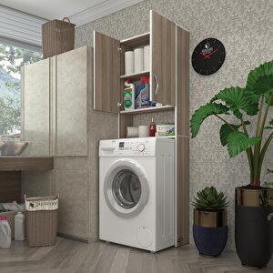 Çamaşır Makinesi Dolabı Veronika Crd 180*066*20 Banyo Çift Kapaklı Arkalıksız