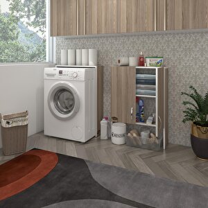 Çamaşır Makinesi Dolabı Veronika Crd 180*066*20 Banyo Çift Kapaklı Arkalıksız