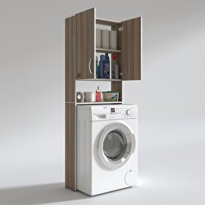 Çamaşır Makinesi Dolabı Veronika Cordoba 180x066x20 Banyo Çift Kapaklı Arkalıksız